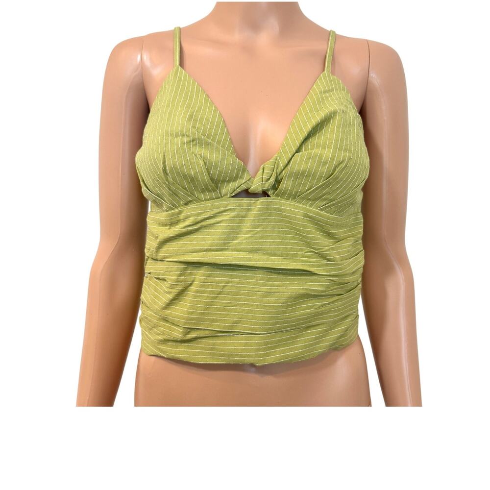 new KnowOne.Cares medium ruched keyhole crop top smocked TS 3040